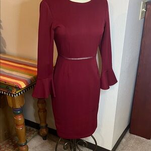 Lulu's Burgundy Long Sleeve Dress